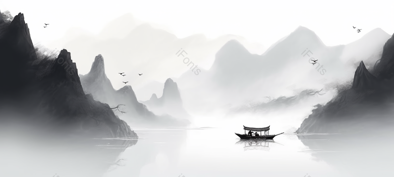 中国风水墨山水画手绘背景,插画/手绘图,插画/手绘图库,插画/手绘图下载,插画/手绘